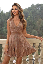 Load image into Gallery viewer, Sequin Surplice Neck Sleeveless Dress
