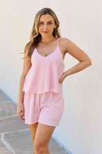 Load image into Gallery viewer, Culture Code Let It Happen Full Size Double Flare Striped Romper in Pink