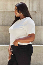 Load image into Gallery viewer, And The Why Pearly White Full Size Criss Cross Pearl Detail Open Back T-Shirt