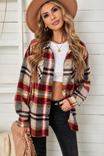 Load image into Gallery viewer, Plaid Pocketed Button Down Shacket