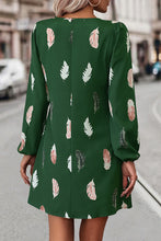 Load image into Gallery viewer, Feather Print V-Neck Dress
