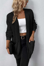 Load image into Gallery viewer, Rib-Knit Open Front Pocketed Cardigan