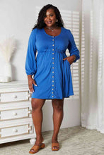 Load image into Gallery viewer, Double Take Scoop Neck Empire Waist Long Sleeve Magic Dress