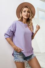 Load image into Gallery viewer, Side Slit Drop Shoulder Sweatshirt