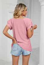 Load image into Gallery viewer, Eyelet Layered Flutter Sleeve V-Neck Knit Top