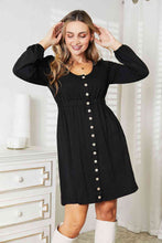 Load image into Gallery viewer, Double Take Scoop Neck Empire Waist Long Sleeve Magic Dress
