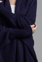 Load image into Gallery viewer, Dolman Sleeve Open Front Ribbed Trim Longline Cardigan