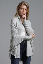 Load image into Gallery viewer, Dolman Sleeve Open Front Ribbed Trim Longline Cardigan