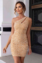 Load image into Gallery viewer, Contrast Sequin Sleeveless Mini Dress
