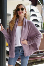 Load image into Gallery viewer, Dolman Sleeve Open Front Ribbed Trim Longline Cardigan