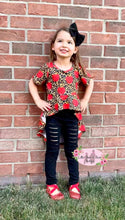 Load image into Gallery viewer, Leopard Apples High-Low Tunic With Distressed Leggings