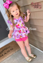 Load image into Gallery viewer, Hot Pink and Purple Floral Bummie Set