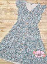 Load image into Gallery viewer, Mommy & Me Blue Boho Floral Dress- Ladies