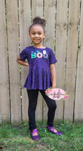 Load image into Gallery viewer, Boo Purple Glitter Peplum Set
