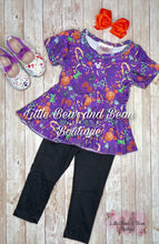 Load image into Gallery viewer, Purple Spooky Boo Bash Peplum Set