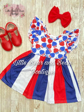 Load image into Gallery viewer, Red, White and Blue Cupcake Twirl Dress