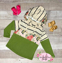 Load image into Gallery viewer, Olive Floral Hoodie