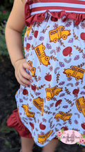 Load image into Gallery viewer, School Bus and Apples Ruffle Shorts Set