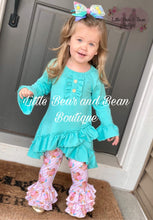 Load image into Gallery viewer, Blush and Aqua Rose Floral Belle Set