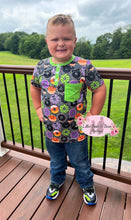 Load image into Gallery viewer, Faux Glitter Spooky Donuts Button Shirt