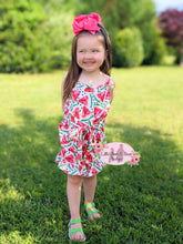 Load image into Gallery viewer, Watermelon Tie Waist Romper fruit