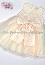 Load image into Gallery viewer, Sleeveless Ivory Lace Bodice Tulle Fancy Dress with Removable Bow