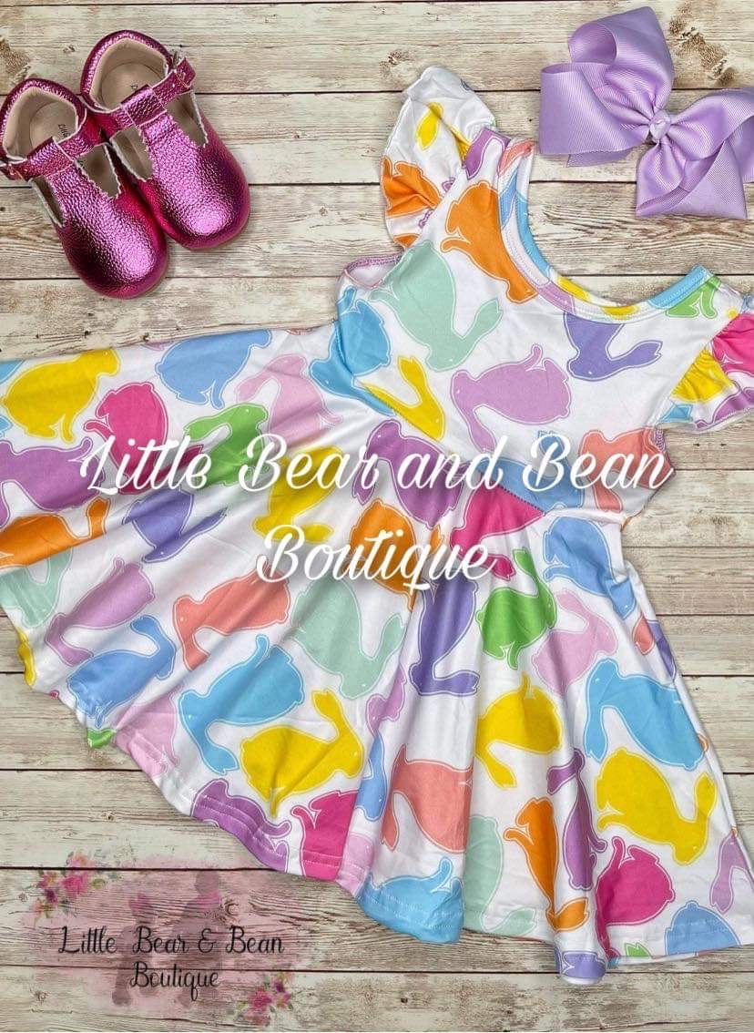 Rainbow Bunny Twirl Dress