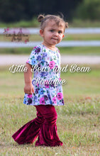 Load image into Gallery viewer, Wine Floral Peplum with Wine Velvet Belles