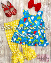 Load image into Gallery viewer, Singing in the Rain Ruffle Swing Top Set