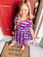 Load image into Gallery viewer, Navy Striped Floral High Low Dress