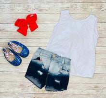 Load image into Gallery viewer, White & Blue Swing Top & Denim Set