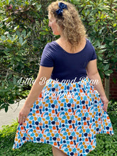 Load image into Gallery viewer, Mommy and Me Blue Gourds Handkerchief Ladies Dress