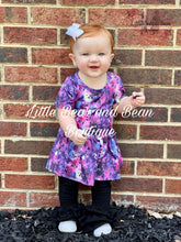 Load image into Gallery viewer, Purple Splatter Peplum Top