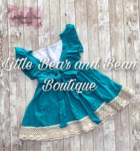 Load image into Gallery viewer, Floral Cross Lace Trimmed Dress