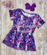 Load image into Gallery viewer, Purple Splatter Peplum Top
