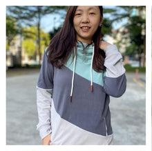 Load image into Gallery viewer, Ladies Color Block Hoodie Mint Luxe Fleece