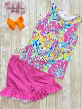 Load image into Gallery viewer, Tropical Flowers Tank Ruffle Set