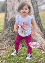 Load image into Gallery viewer, Magenta Floral Bunny Set (w/ removable tail)
