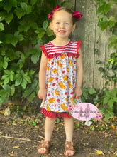 Load image into Gallery viewer, School Bus and Apples Ruffle Shorts Set