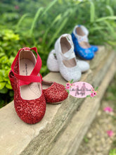 Load image into Gallery viewer, Ruby Red Glitter Ballerinas
