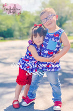 Load image into Gallery viewer, Red, White and Blue Whales Tank