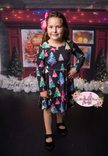 Load image into Gallery viewer, Multi Colored Tree Long Sleeve Dress