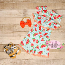 Load image into Gallery viewer, Watermelon Tie Romper fruit