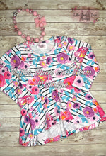 Load image into Gallery viewer, Striped Floral High Low Tunic