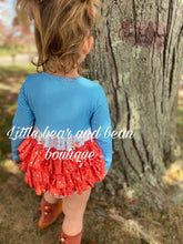 Load image into Gallery viewer, Faded Fall Ruffle Butt Romper