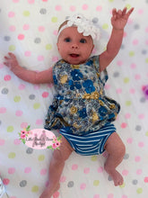 Load image into Gallery viewer, Blue and Gold Floral Bummie Set