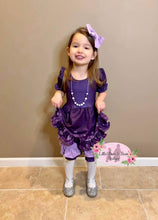 Load image into Gallery viewer, Purple Heart Triple Ruffle Twirl Dress