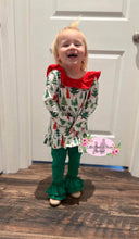 Load image into Gallery viewer, Christmas Tree Bow Back Ruffle Set