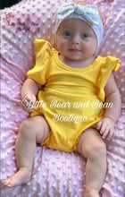 Load image into Gallery viewer, Yellow Ruffle Butt Romper