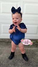 Load image into Gallery viewer, Velvet Star Romper Sapphire